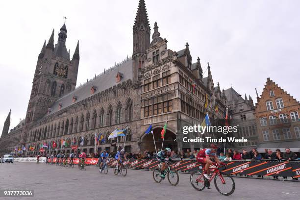 Tony Martin of Germany and Team Katusha Alpecin / Daniel Oss of Italy and Team Bora Hansgrohe / Ieper Town Hall / Landscape / during the 80th...