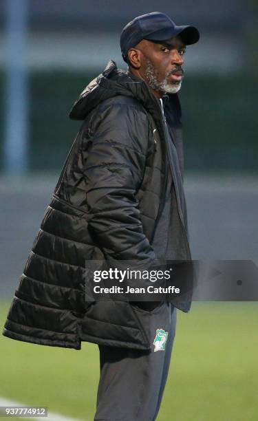 Interim coach of Ivory Coast Ibrahim Kamara during the international friendly match between Togo and Ivory Coast at Stade Pierre Brisson on March 24,...