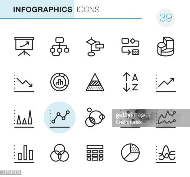 stockillustraties, clipart, cartoons en iconen met infographics - pixel perfect iconen - tier