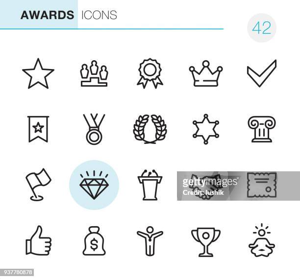 awards - pixel perfect icons - star medal stock illustrations