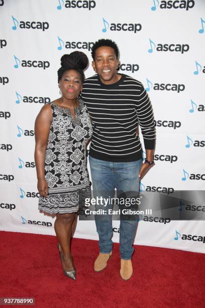 Geneen White and Jason White attend the ninth annual ASCAP and Motown Gospel's Morning Glory Breakfast Reception honoring the 33rd annual Stellar...