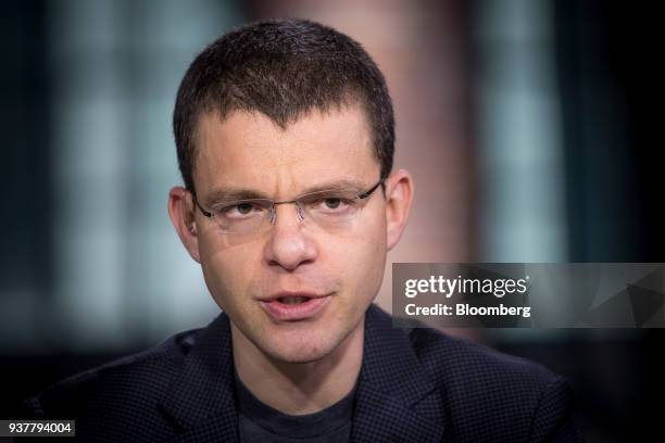 Max Levchin, co-founder of PayPal Inc. And chief executive officer of Affirm Inc., speaks during a Bloomberg Technology television interview in San...