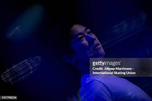 Nathan Chen of the United States performs in the Gala Exhibition during day five of the World Figure Skating Championships at Mediolanum Forum on...