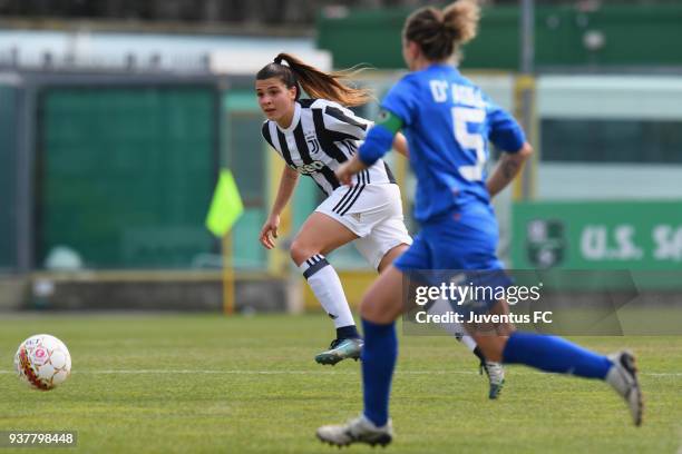 Sofia Cantore of Juventus Women in action during the serie A match between Sassuolo Femminile and Juventus Women at Enzo Ricci Stadium on March 25,...