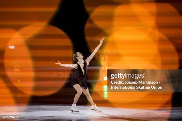 Carlolina Kostner of Italy performs in the Gala Exhibition during day five of the World Figure Skating Championships at Mediolanum Forum on March 25,...