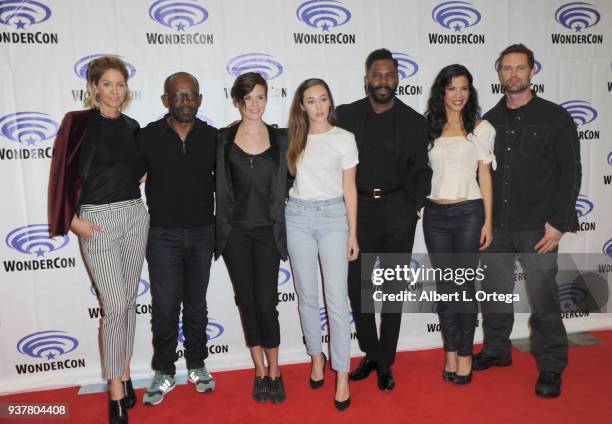 Jenna Elfman, Lennie James, Maggie Grace, Alycia Debnam-Carey, Colman Domingo, Danay Garcia and Garret Dillahunt promote AMC's 'Fear The Walking...