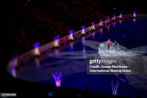 Valentina Marchei and Ondrej Hotarek of Italy perform in the Gala Exhibition during day five of the World Figure Skating Championships at Mediolanum...