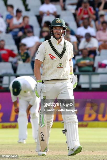 Tim Paine from Australia during day 4 of the 3rd Sunfoil Test match between South Africa and Australia at PPC Newlands on March 25, 2018 in Cape...