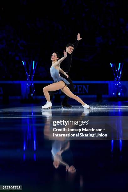 Charlene Guignard and Marco Fabbri of Italy perform in the Gala Exhibition during day five of the World Figure Skating Championships at Mediolanum...