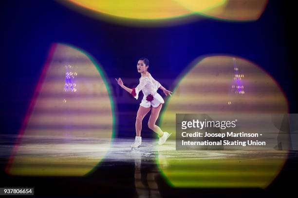 Satoko Miyahara of Japan performs in the Gala Exhibition during day five of the World Figure Skating Championships at Mediolanum Forum on March 25,...