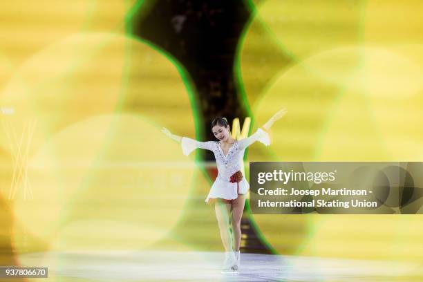 Satoko Miyahara of Japan performs in the Gala Exhibition during day five of the World Figure Skating Championships at Mediolanum Forum on March 25,...