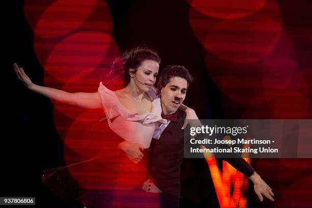 Anna Cappellini and Luca Lanotte of Italy perform in the Gala Exhibition during day five of the World Figure Skating Championships at Mediolanum...