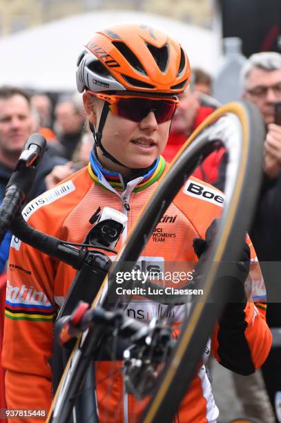 Start / Amalie Dideriksen of Denmark and Boels - Dolmans Cycling Team / Bike / during the 7th Gent-Wevelgem In Flanders Fields 2018 a 142,6km women's...