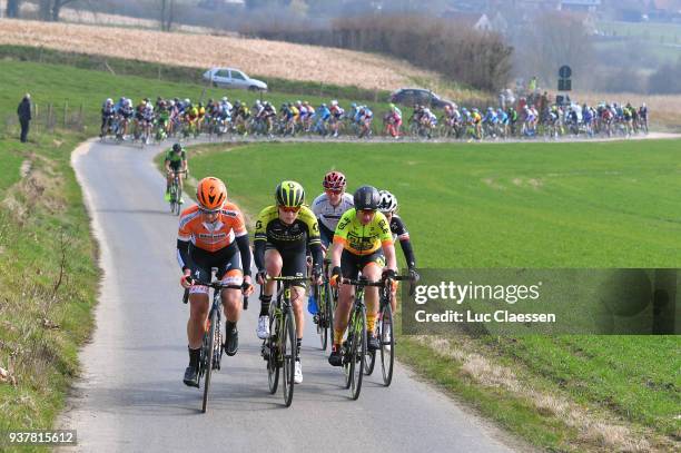 Amy Pieters of Netherlands and Boels - Dolmans Cycling Team / Gracie Elvin of Australia and Team Mitchelson-Scott / Ann-Sophie Duyck of Belgium and...