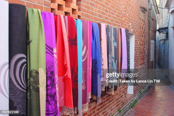 traditional chinese style colorful linens - texture lin stock pictures, royalty-free photos & images