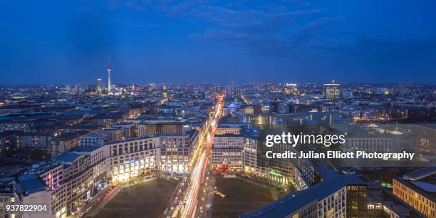 the berlin skyline over potsdamer platz. - potsdamer platz stock pictures, royalty-free photos & images