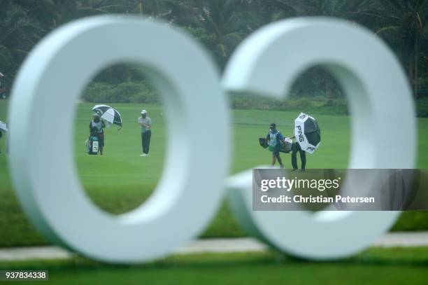 Matt Every plays his shot on the 18th hole during the final round of the Corales Puntacana Resort & Club Championship on March 25, 2018 in Punta...