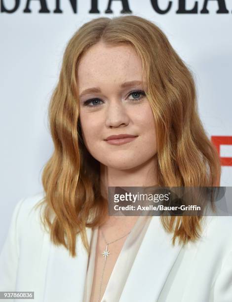 Actress Liv Hewson attends Netflix's 'Santa Clarita Diet' season 2 premiere at The Dome at Arclight Hollywood on March 22, 2018 in Hollywood,...