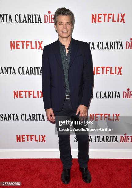 Actor Timothy Olyphant attends Netflix's 'Santa Clarita Diet' season 2 premiere at The Dome at Arclight Hollywood on March 22, 2018 in Hollywood,...