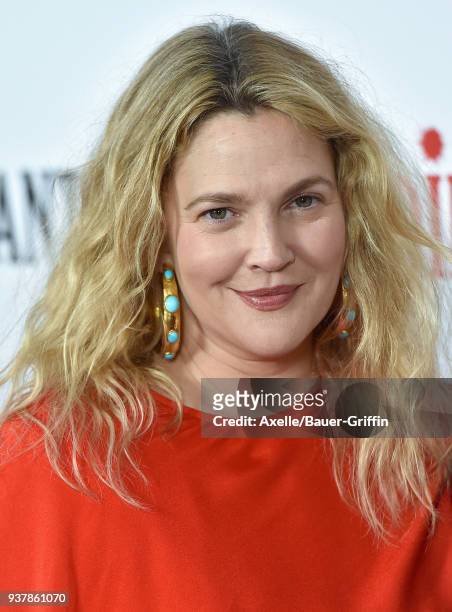 Actress Drew Barrymore attends Netflix's 'Santa Clarita Diet' season 2 premiere at The Dome at Arclight Hollywood on March 22, 2018 in Hollywood,...