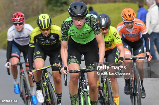 Riejanne Markus of Netherlands and Team WaowDeals Pro Cycling / Kemmelberg / during the 7th Gent-Wevelgem In Flanders Fields 2018 a 142,6km women's...