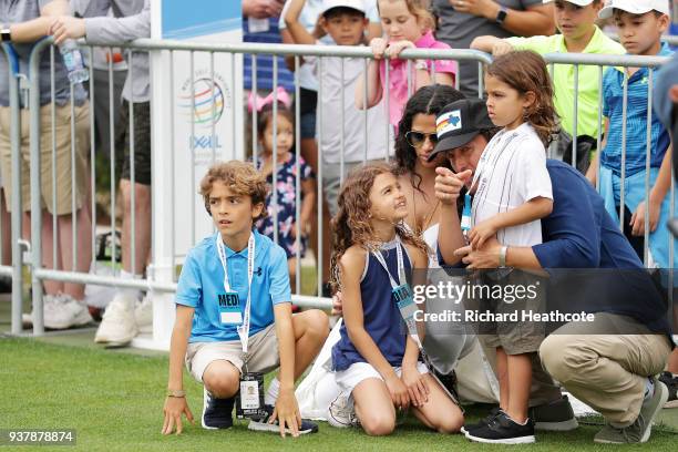 Actors Matthew McConaughey, Camila Alves and their children Levi, Vida and Livingston attend the final round of the World Golf Championships-Dell...