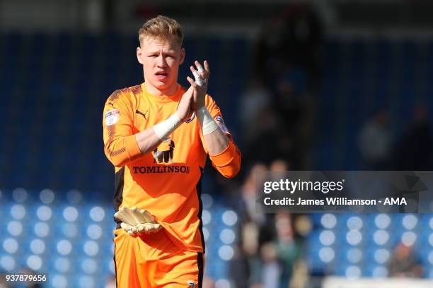 Aaron Ramsdale of Chesterfield during the Sky Bet League Two match between Chesterfield and Notts County at Proact Stadium on March 25, 2018 in...