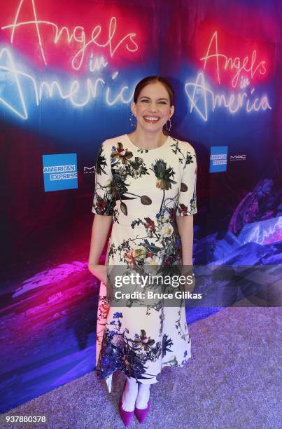 Anna Chlumsky poses at the Opening Night of "Angels In America" on Broadway at The Neil Simon Theatre on March 25, 2018 in New York City.