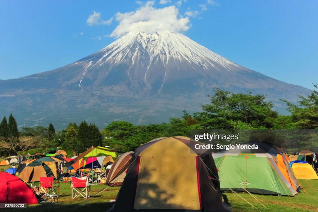 Camping with Mount Fuji View