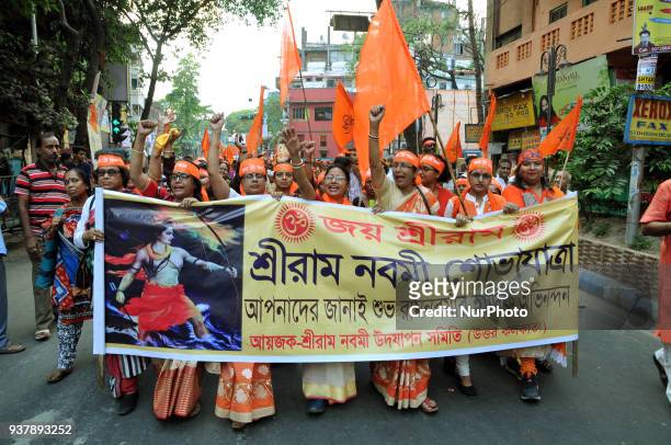 India ruling political party Bharatiya Janata Party organised rallies and colourful processions to celebrate Ram Navami in various parts of the state...