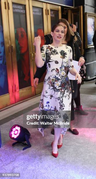 Anna Chlumsky attends the Broadway Opening Night Arrivals for "Angels In America" - Part One and Part Two at the Neil Simon Theatre on March 25, 2018...