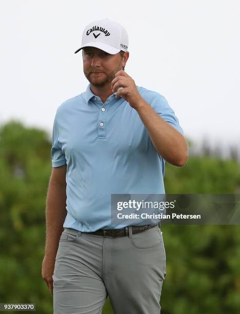 Brice Garnett walks from the tee during the final round of the Corales Puntacana Resort & Club Championship on March 25, 2018 in Punta Cana,...