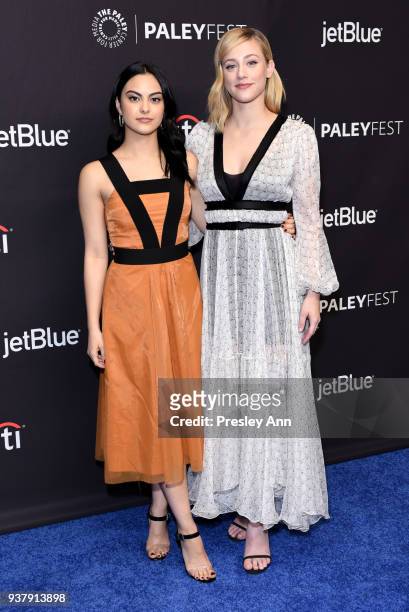Camila Mendes and Lili Reinhart attend PaleyFest Los Angeles 2018 "Riverdale" at Dolby Theatre on March 25, 2018 in Hollywood, California.