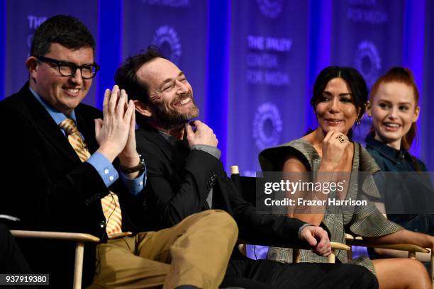 Roberrto Aguirre-Sacasa, Luke Perry, Marisol Nichols and Madelaine Petsch attend The Paley Center For Media's 35th Annual PaleyFest Los Angeles -...