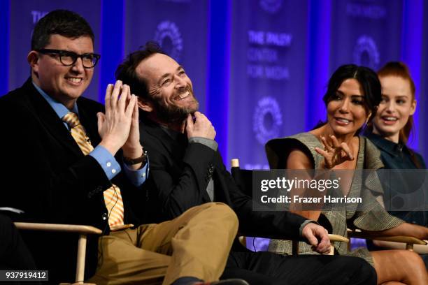 Roberrto Aguirre-Sacasa, Luke Perry, Marisol Nichols and Madelaine Petsch attend The Paley Center For Media's 35th Annual PaleyFest Los Angeles -...