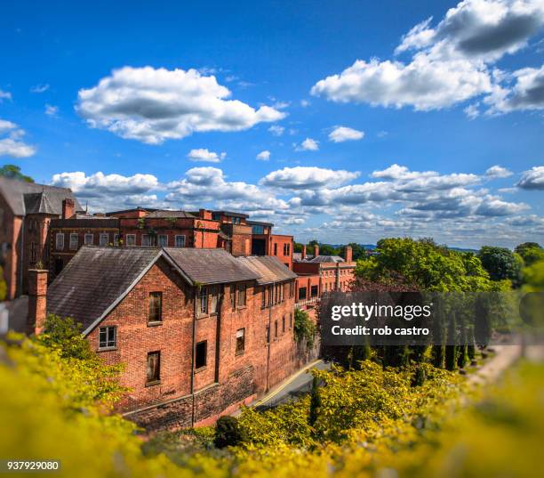 brick houses in chester, england - chester stock-fotos und bilder