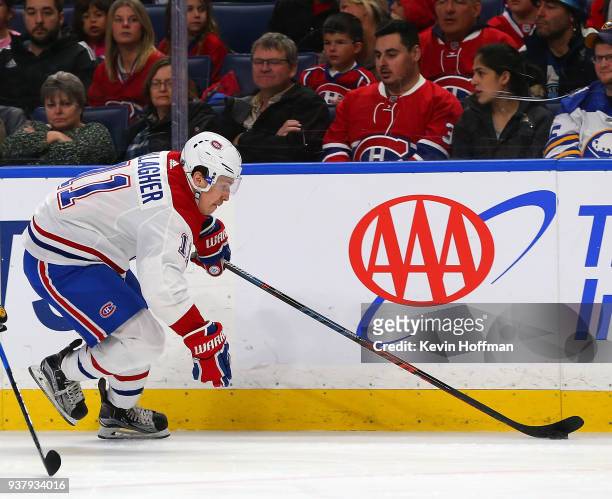 Brendan Gallagher of the Montreal Canadiens during the game against the Buffalo Sabres at KeyBank Center on March 23, 2018 in Buffalo, New York....