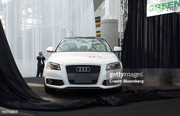 Audi AG's diesel A3 TDI luxury car sits on display at the LA Auto Show in Los Angeles, California, U.S., on Thursday, Dec. 3, 2009. The car was named...