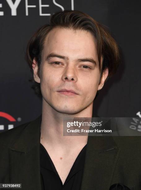 Charlie Heaton attends The Paley Center for Media's 35th Annual PaleyFest Los Angeles - "Stranger Things" at Dolby Theatre on March 25, 2018 in...