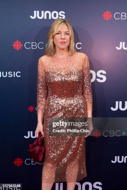 Singer Diana Krall attends the red carpet arrivals at the 2018 Juno Awards at Rogers Arena on March 25, 2018 in Vancouver, Canada.