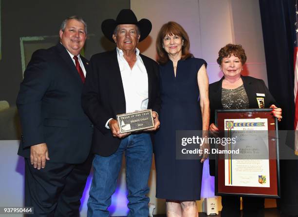 Doug Miller 52nd. Texas Legislative Confrence Chair, George Strait, Mary Jane Nalley Gruene Hall and Robin Jeffers Chamber of Commerce Chair attend...