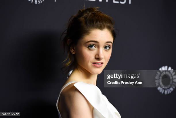 Natalia Dyer attends PaleyFest Los Angeles 2018 "Stranger Things" at Dolby Theatre on March 25, 2018 in Hollywood, California.