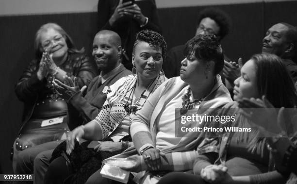 Alveda King and Bernice King attend "UNSOLVED HISTORY: Life of a King" Atlanta Screening at Martin Luther King Jr. National Historic Site on March...