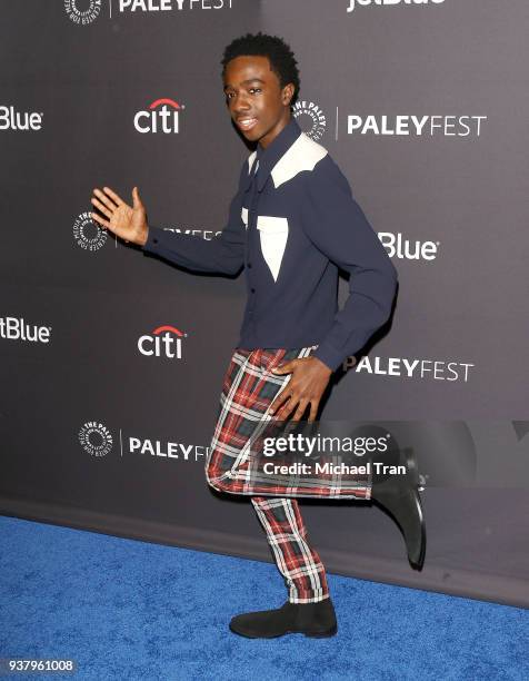 Caleb McLaughlin attends the 2018 PaleyFest Los Angeles - Netflix's "Stranger Things" held at Dolby Theatre on March 25, 2018 in Hollywood,...