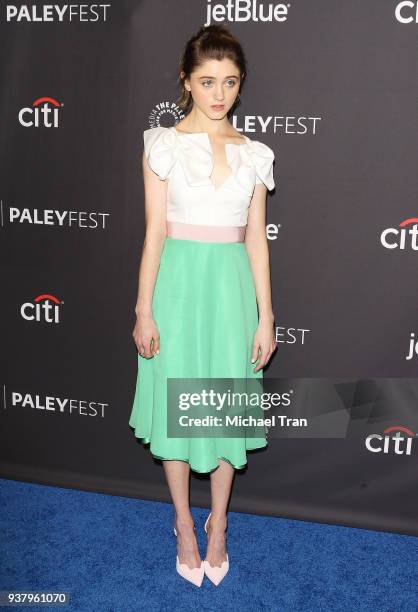 Natalia Dyer attends the 2018 PaleyFest Los Angeles - Netflix's "Stranger Things" held at Dolby Theatre on March 25, 2018 in Hollywood, California.