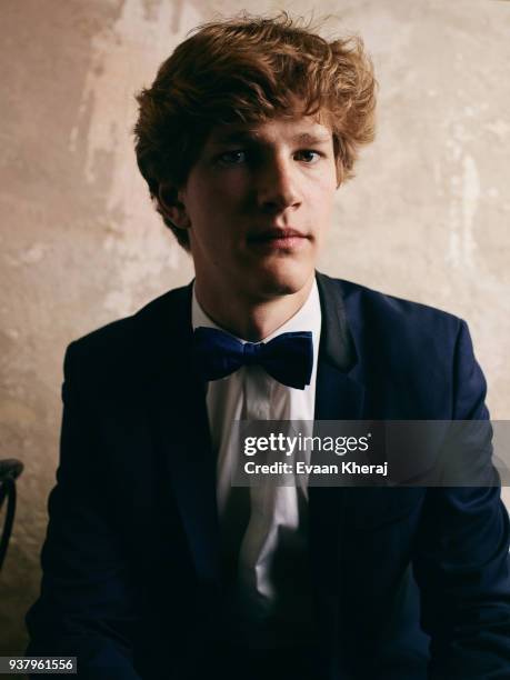 Jan Lisiecki poses for a portrait at the YouTube x Getty Images Portrait Studio at 2018 Juno's Gala Awards Dinner on MARCH 25th, 2018 in Vancouver, BC