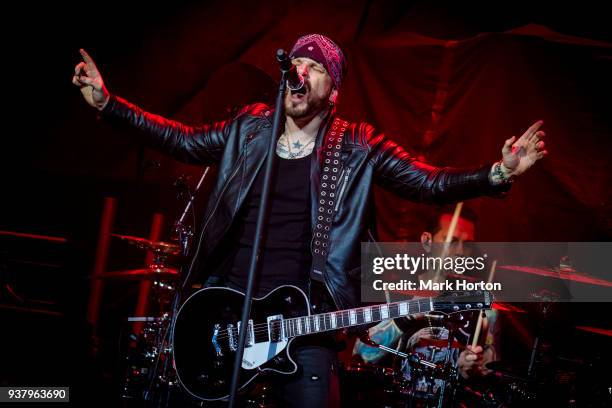 Ricky Warwick of Black Star Riders performs at The Arena at TD Place on March 25, 2018 in Ottawa, Canada.