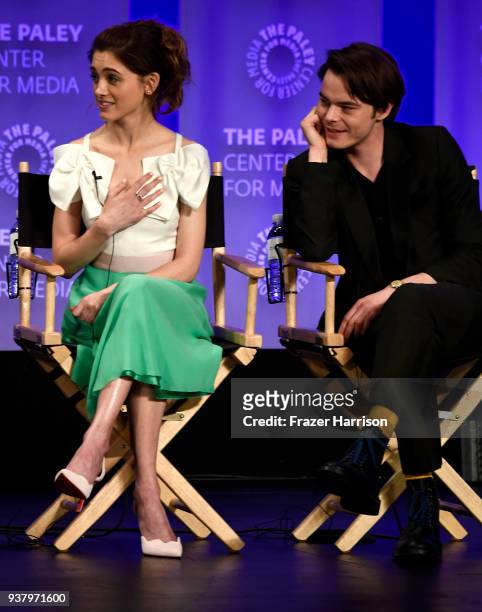 Natalia Dyer and Charlie Heatononstage at The Paley Center For Media's 35th Annual PaleyFest Los Angeles - "Stranger Things" at Dolby Theatre on...