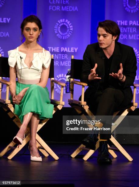 Natalia Dyer and Charlie Heatononstage at The Paley Center For Media's 35th Annual PaleyFest Los Angeles - "Stranger Things" at Dolby Theatre on...