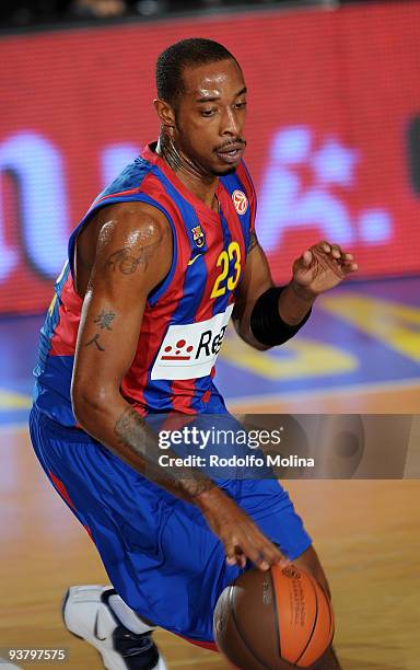 Terence Morris, #23 of Regal FC Barcelona in action during the Euroleague Basketball Regular Season 2009-2010 Game Day 6 between Regal FC Barcelona v...